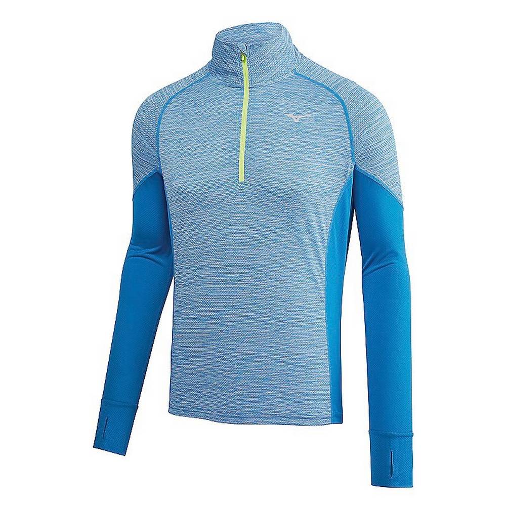 Sudaderas Mizuno Alpha Long Sleeve Half Zip Hombre Azules Outlet MQXH-85912